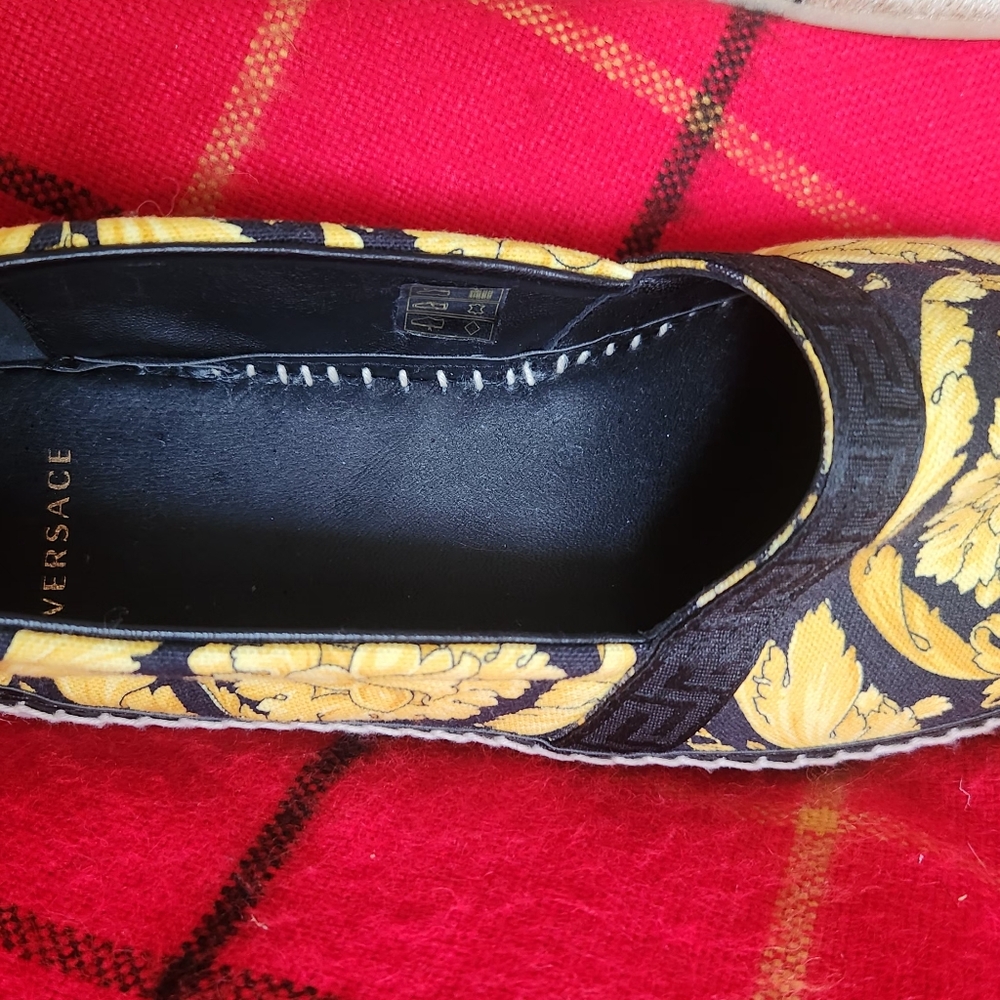 Versace Women's Yellow and Black Loafers